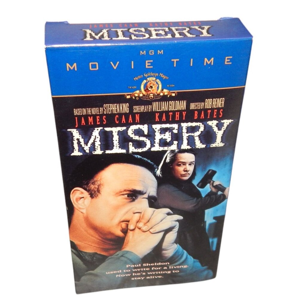 MISERY vintage VHS in original paper case Stephen King James Caan Kathy Bates